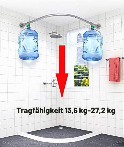 Eck-Duschvorhangstange, verstellbar, Edelstahl, L-förmig, ohne Bohren, für Badezimmer, Badewanne, Be