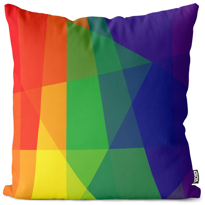 VOID Regenbogenfarben Muster Kissenbezug Kissenhülle Polyester wasserfest Outdoor Indoor, Kissen Grö