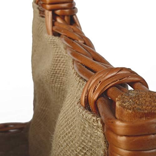 Weidenprofi Weidenkorb mit Jute, Holzkorb aus heller Weide, eckig mit Tragegriff, ca. 50 x 35 cm x 1