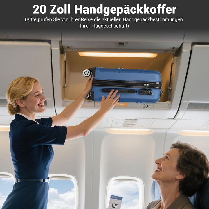 KONO Koffer Trolley Reisekoffer L (65cm) Dunkelblau, L (65cm) Dunkelblau
