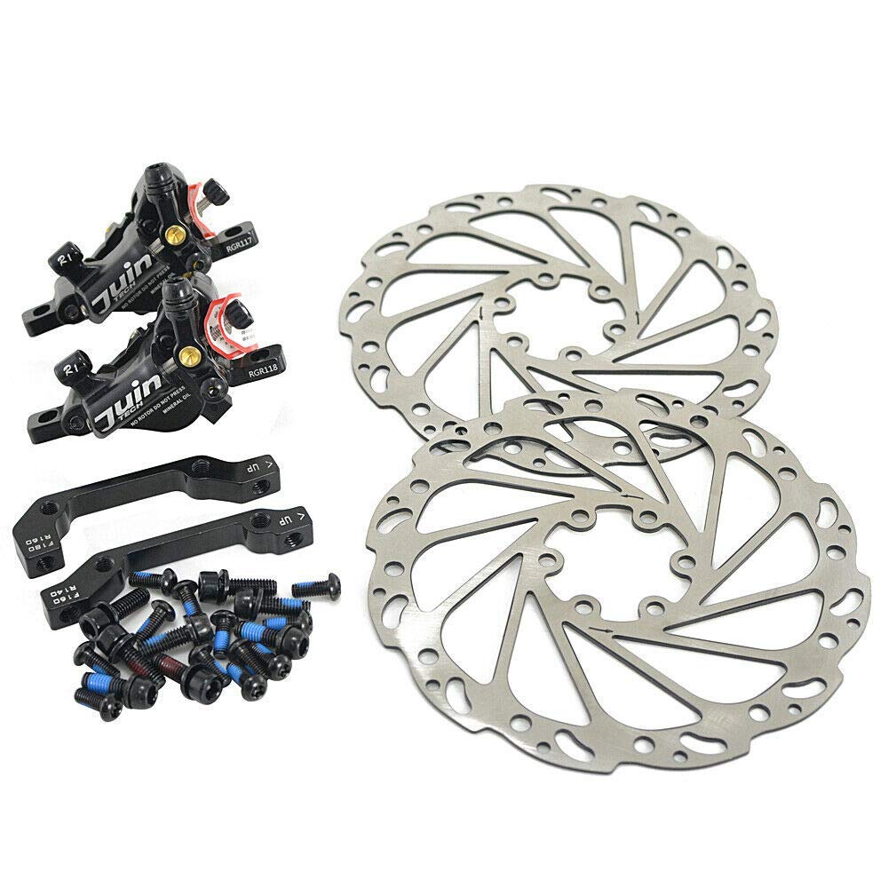 Juin Tech R1 Hydraulic Road CX Disc Brake Set 160mm with Rotor, Front and Rear, Black, JT1902