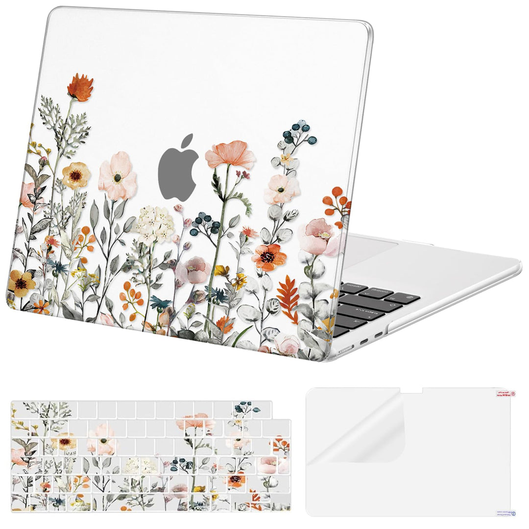 MOSISO Kompatibel mit MacBook Air 13 Zoll Hülle M4 M3 M2 2025 2024-2022 A3240 A3113 A2681, Gartenblu
