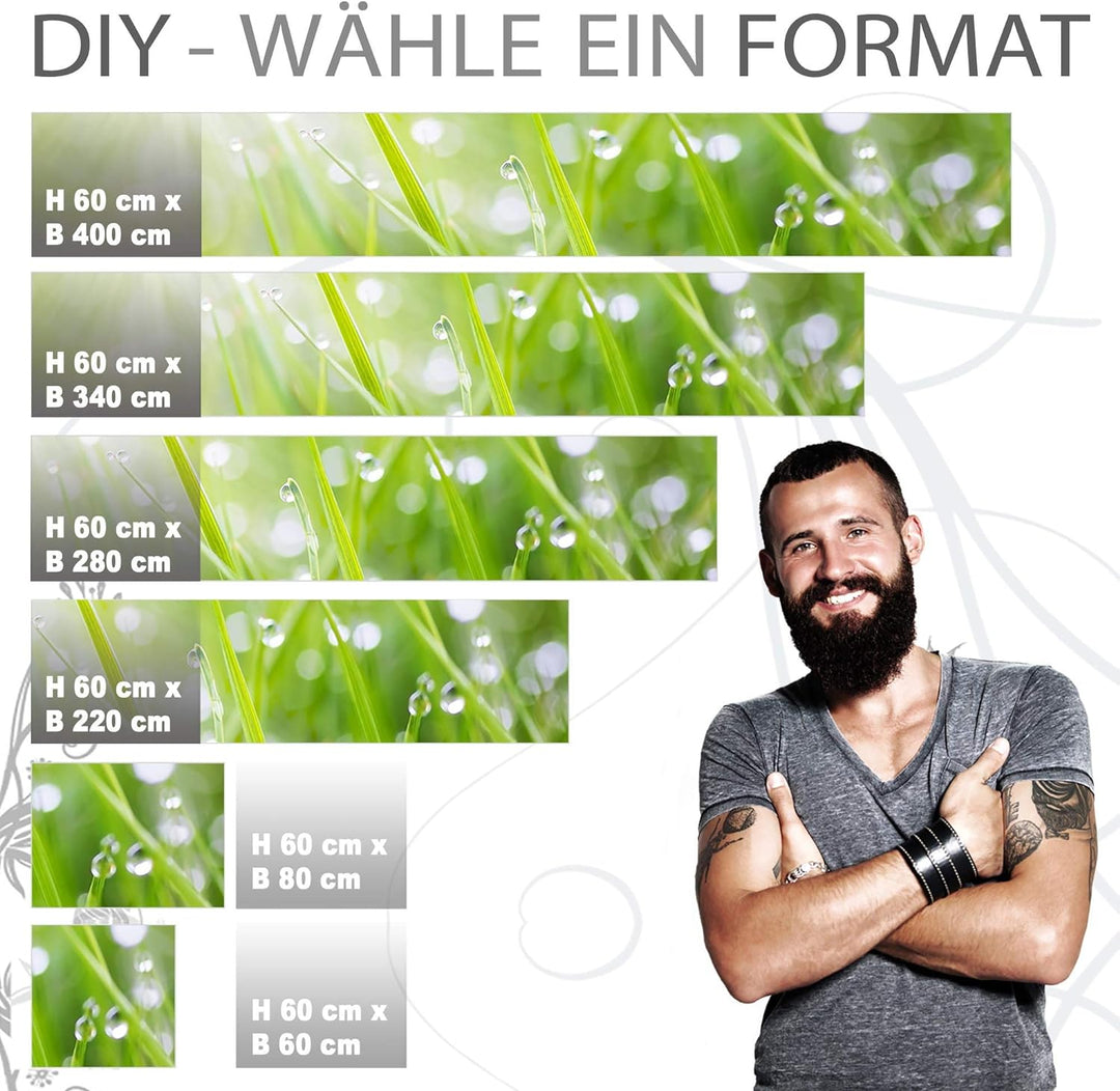 StickerProfis Küchenrückwand selbstklebend Pro MODERN Grass 60 x 220cm DIY - Do It Yourself PVC Spri