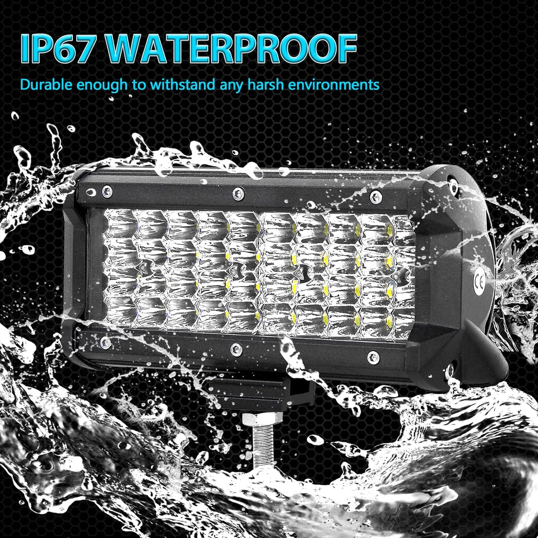 Willpower 2cs 7 Zoll 18cm 120W Led Zusatzscheinwerfer 12V Led Scheinwerfer Auto IP67 Wasserdicht Flu