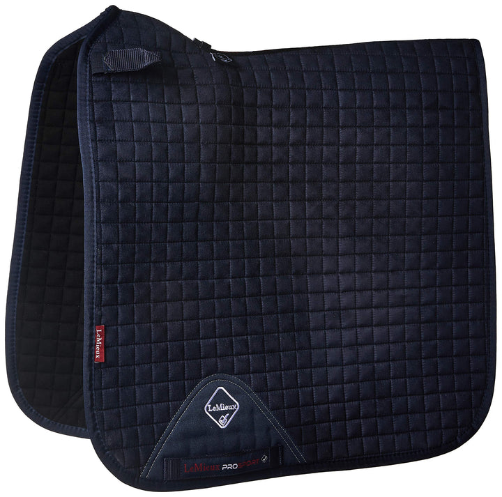 LeMieux Prosport Suede Dressage Square Dressurschabracke S/M Marineblaues Wildleder, quadratisch, S/
