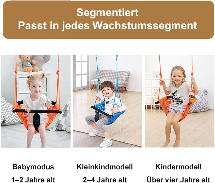 2-in-1-Schaukel für Kleinkinder. Schaukelsitz für Kinder mit verstellbaren Seilen, Robustes Seilspie