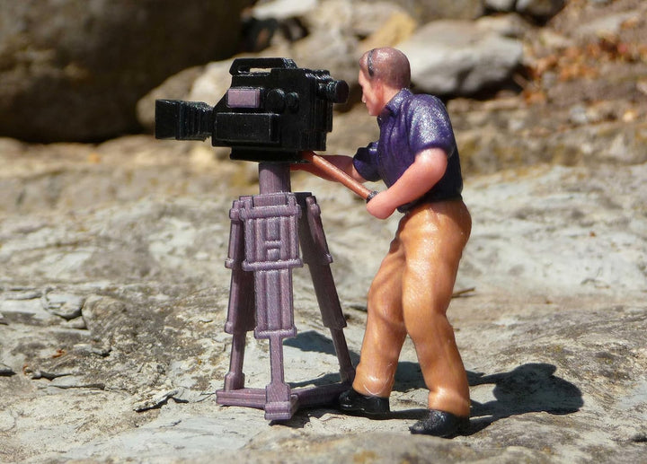 Generisch Figur 1:32 Kameramann mit Kamera für Slotcar TOP Dekoration