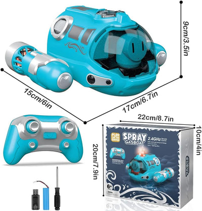 Ferngesteuertes Boot für Kinder RC Boot 2,4 GHz Pool Spielzeug Kinder mit Sprüh-/ Lichtfunktion/ Dop