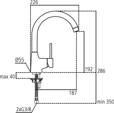 Ideal Standard B9328AA Nora Küchenarmatur hoher Auslauf, Chrom Standardmodel ohne