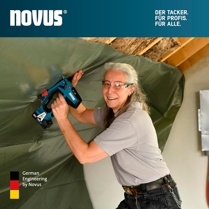 NOVUS TOOLS Akkutacker J-551 Koffer Set inkl. 25.000 Klammern │ metaBOX │ Kompatibel mit 18V Li-Ion