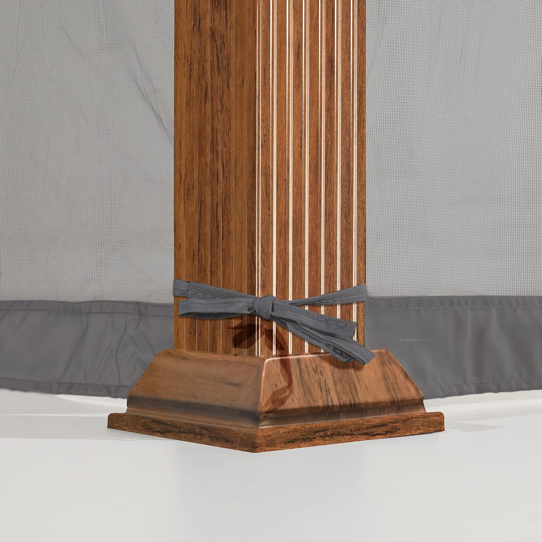 Moskitonetz für Gartenpavillon Forest Superior 3x3 m - Polyester - Insektengitter inkl. Haken, mit R