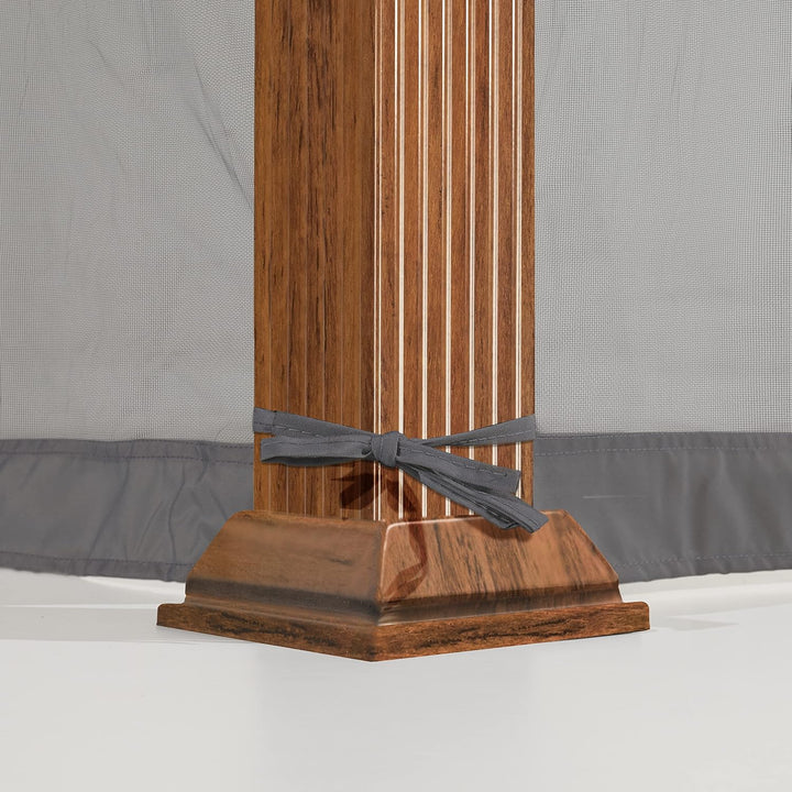 Moskitonetz für Gartenpavillon Forest Superior 3x3 m - Polyester - Insektengitter inkl. Haken, mit R