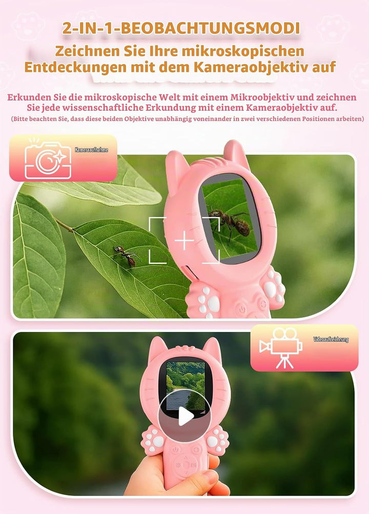 Mikroskop für Kinder, Mini Pocket Handheld Kid Mikroskop für Kleinkinder, Bildungswissenschaft Kit D
