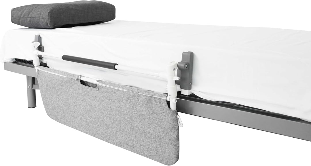 KMINA - Bettgitter Rausfallschutz Faltbar 90 bis 180 cm, Verstellbarer Aufstehhilfe Bett Senioren, K