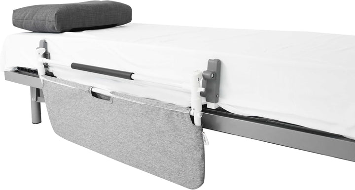 KMINA - Bettgitter Rausfallschutz Faltbar 90 bis 180 cm, Verstellbarer Aufstehhilfe Bett Senioren, K