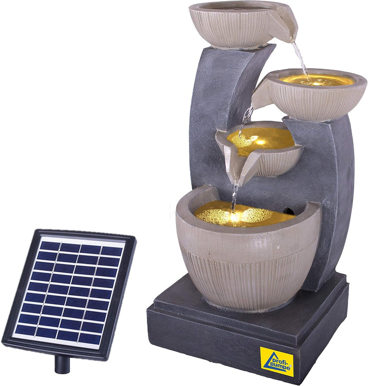 Solar Gartenbrunnen Brunnen Solarbrunnen FENG-Shui Zierbrunnen Wasserfall Gartenleuchte Teichpumpe f