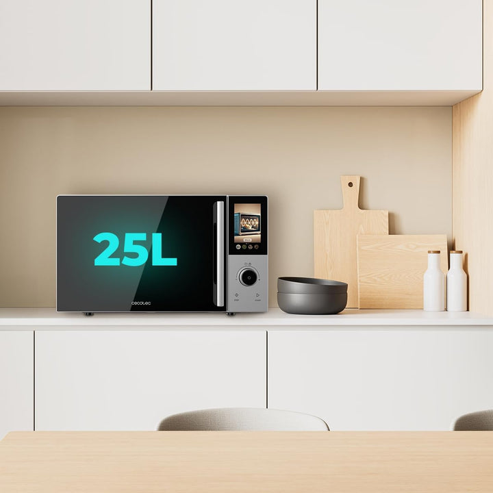 Cecotec Digitale Touchscreen-Mikrowelle mit Grill, 25 l, Convection 2500 Touch, 900 W, Grill 1200 W,