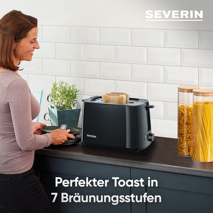 SEVERIN Automatik-Toaster, Toaster mit Brötchenaufsatz, hochwertiger Toaster mit Krümelschublade und