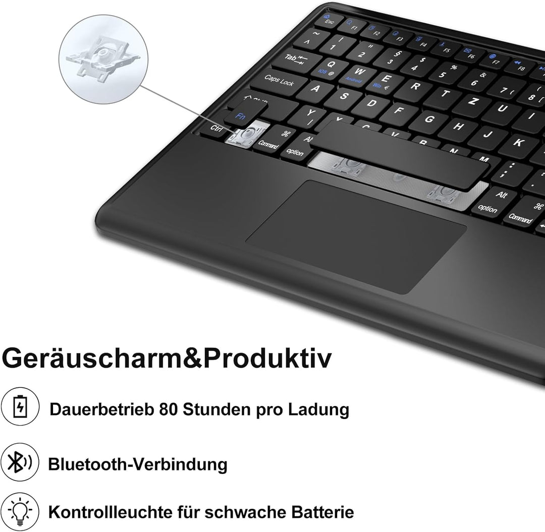 IVEOPPE Tastatur Hülle für iPad Pro 12,9 Zoll 6/5/4/3 Generation Con Touchpad, Magnetisch abnehmbar