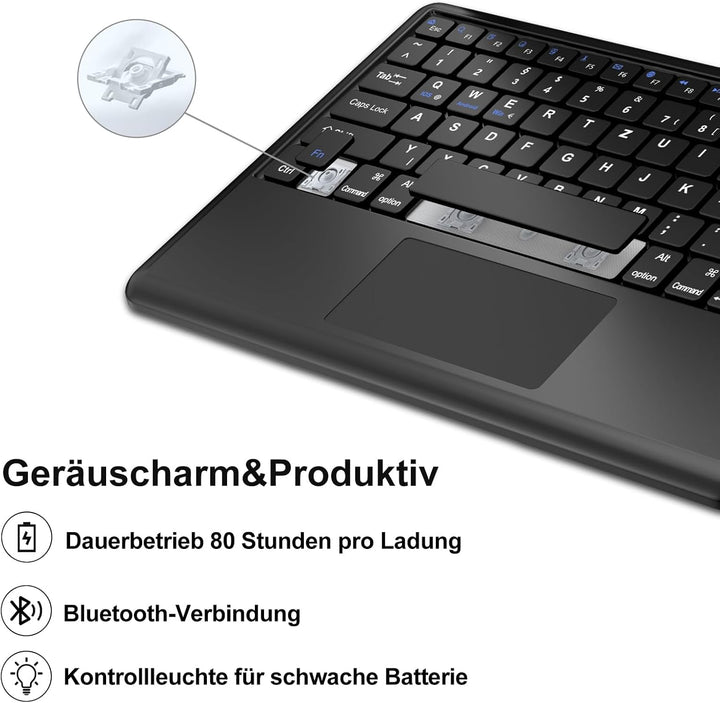 IVEOPPE Tastatur Hülle für iPad Pro 12,9 Zoll 6/5/4/3 Generation Con Touchpad, Magnetisch abnehmbar