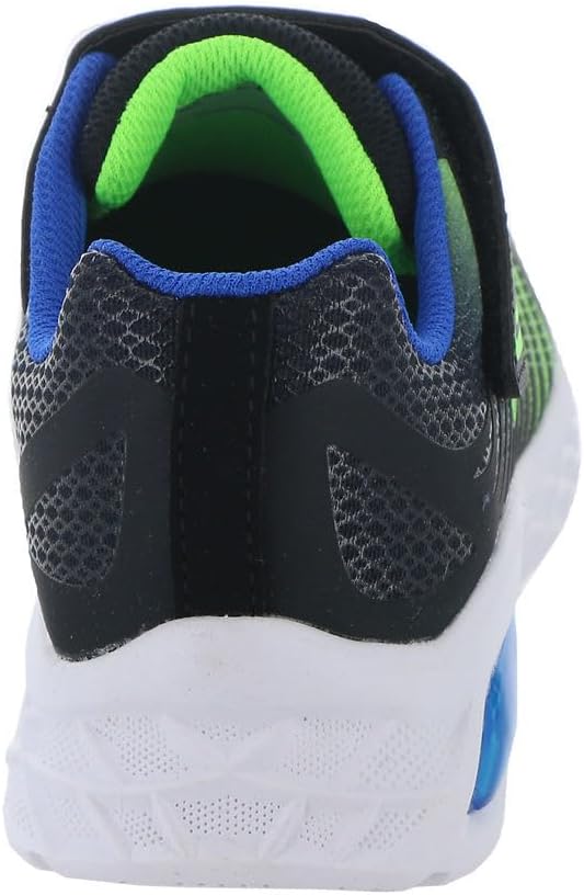 Skechers 403930L BBLM Sneaker, Black Synthetic/Lime Textile/Blue Trim, 28 EU