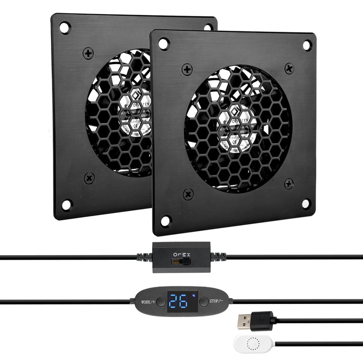 euroharry 80mm Digitalanzeige temperaturgesteuertes leises Lüftersystem, 5V-Lüfter mit modernem gebü