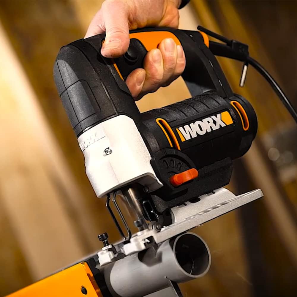 WORX WX478.1 Stichsäge 650W – Pendelhubsäge mit Drehzahlelektronik für präzises Sägen von Holz, Meta