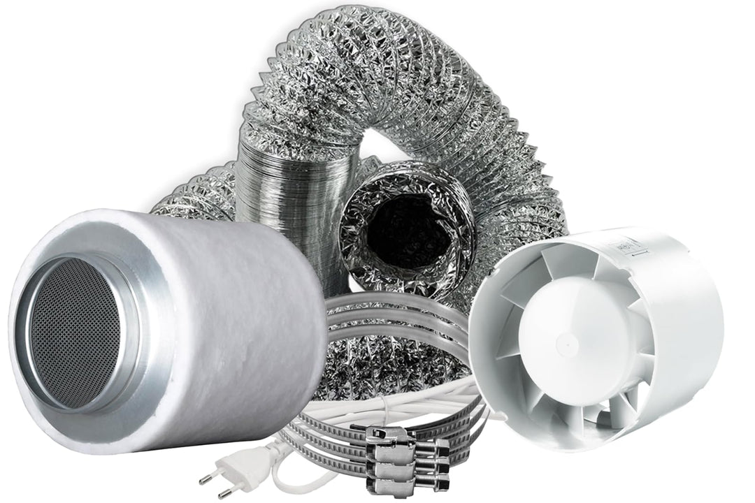 Abluftset 190 m³/h Vents Ventilator Aktivkohlefilter Lüftungs Set AKF 125mm
