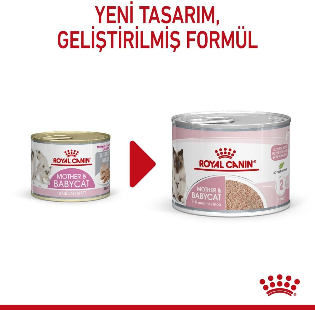 Royal Canin Mother &amp; Babycat Mousse | 12 x 195 g | Alleinfuttermittel für Katzen | Speziell für die
