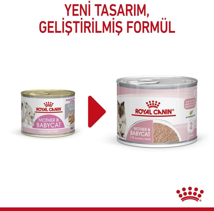 Royal Canin Mother &amp; Babycat Mousse | 12 x 195 g | Alleinfuttermittel für Katzen | Speziell für die