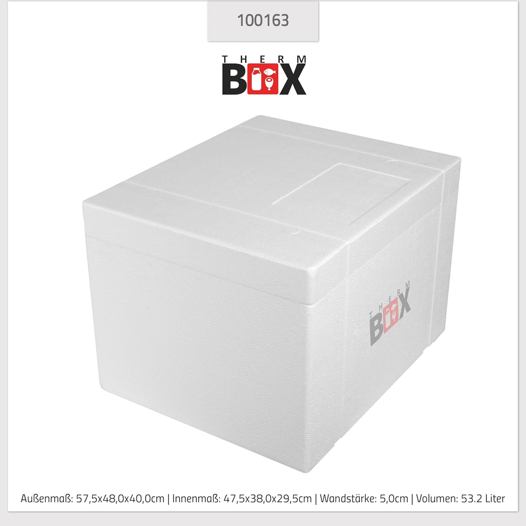 THERM BOX Styroporbox Verschiedene Grössen Volumen 37L bis 83L Isolierbox Thermobox Kühlbox Warmhalt