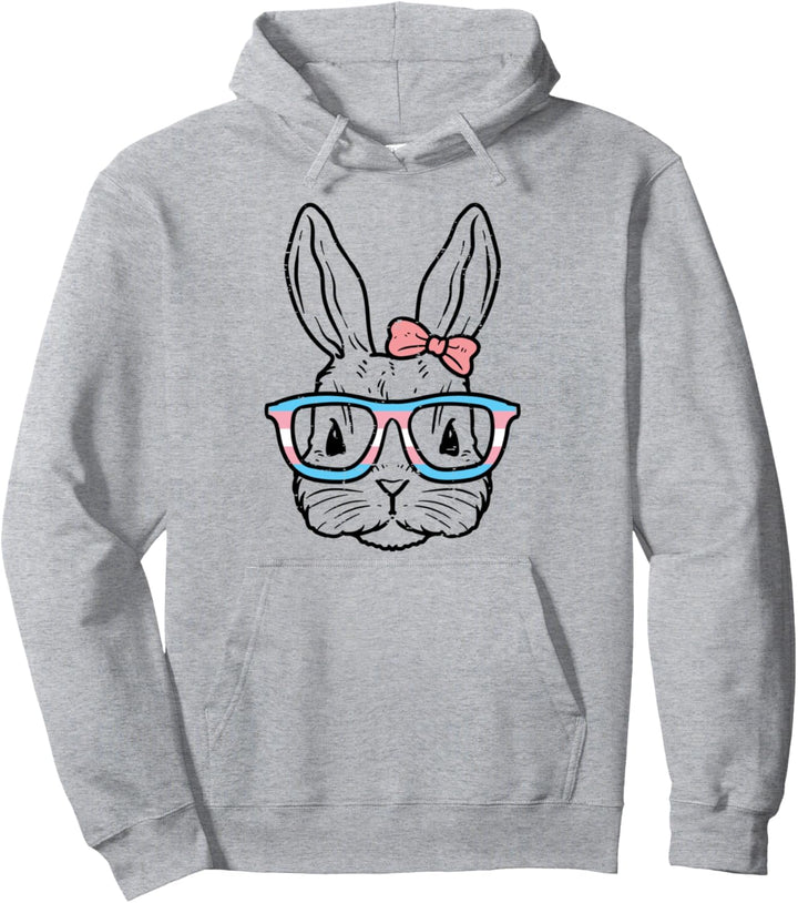 Bunny Rabbit Glasses LGBT Transsexual Transgender Tran Pride Pullover Hoodie