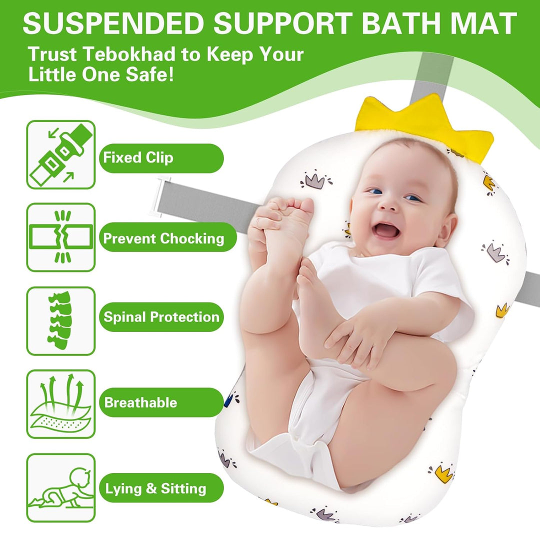 Baby Badewanne, Faltbar Baby Badewanne Mit Temperatursensor und Rutschfestem Badekissen, Baby Bathtu