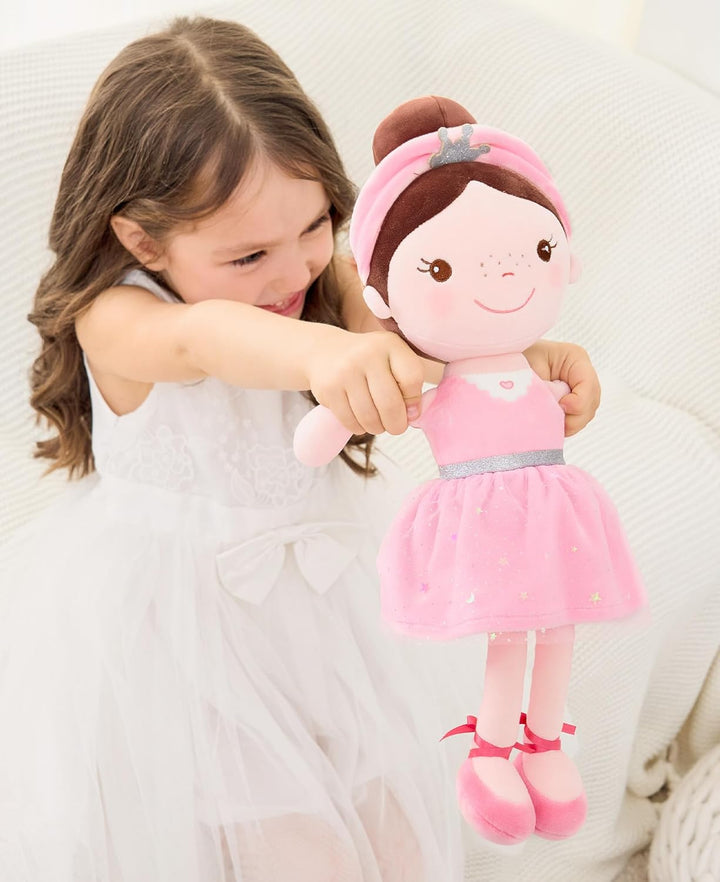 GAGAKU Weiche Stoffpuppe 40cm Schutzengel Puppen, Taufgeschenk für Baby Mädchen Kuscheltier Glücksbr