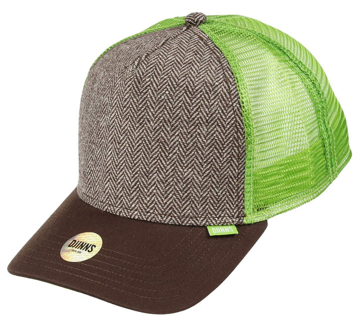 DJINNS - Tweed Combo (brown) - High Fitted Trucker Cap