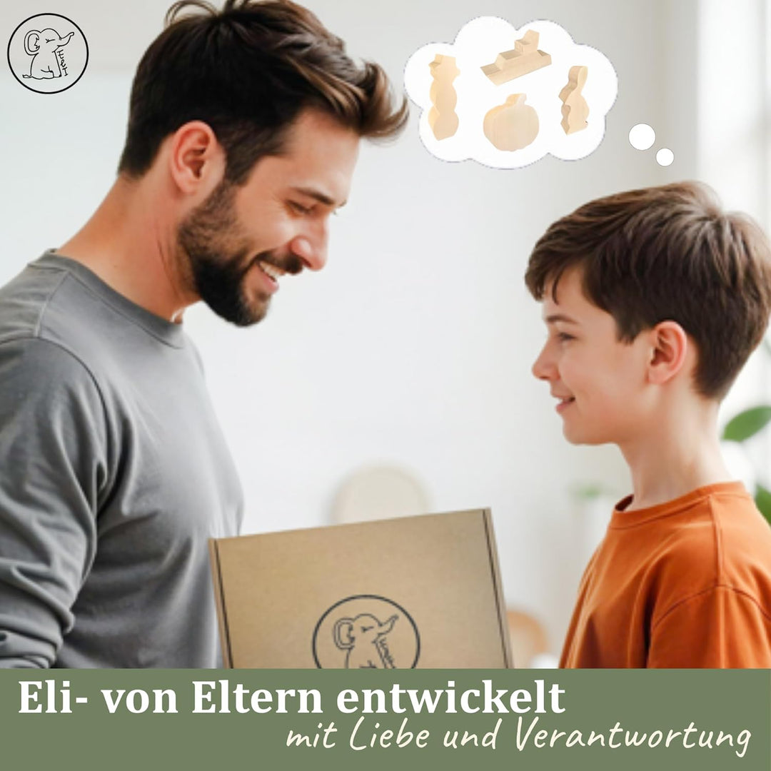 Eli® Lindenholz - Schnitzfiguren zum Schnitzen inkl. Schnitzanleitung für Kinder - Bastelset - Schni