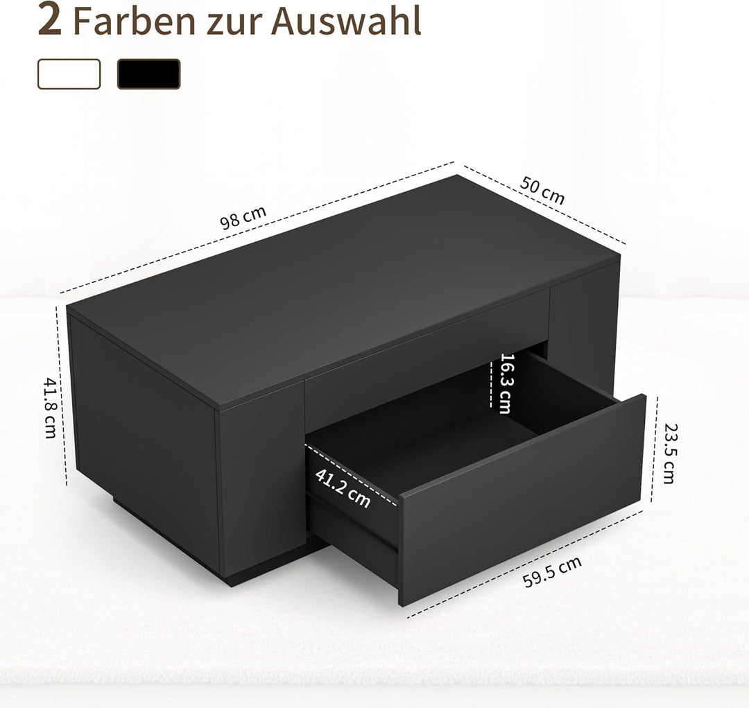BonVache Couchtisch, Beistelltisch Couch, Wohnzimmertisch Holz mit Stauraum, Coffee Table, Kaffeetis