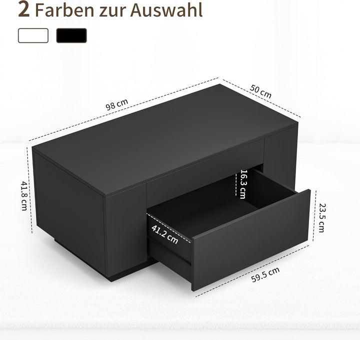 BonVache Couchtisch, Beistelltisch Couch, Wohnzimmertisch Holz mit Stauraum, Coffee Table, Kaffeetis