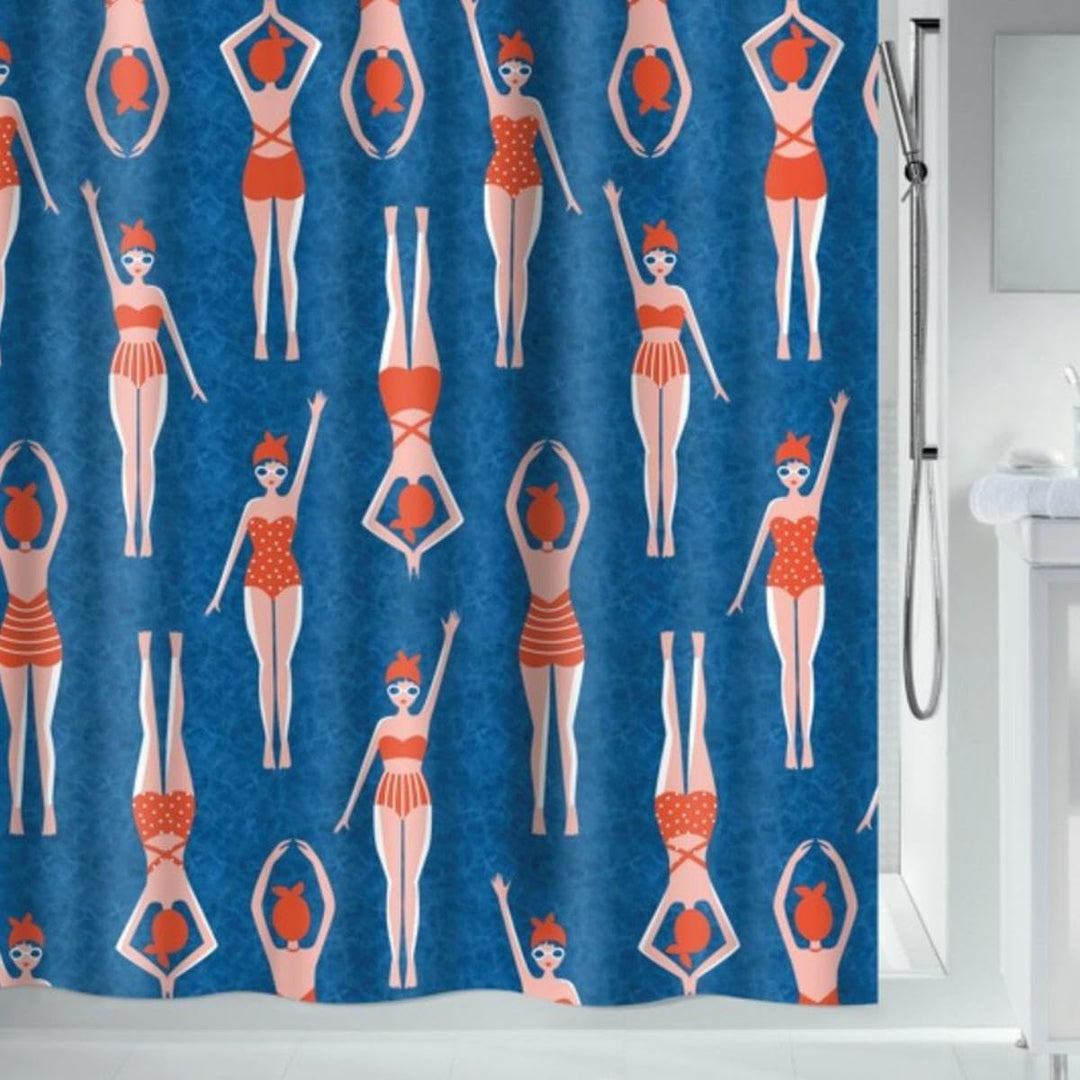 Spirella Anti-Schimmel Duschvorhang - Anti-Bakteriell, waschbar, wasserdicht, Polyester, „Baigneuses