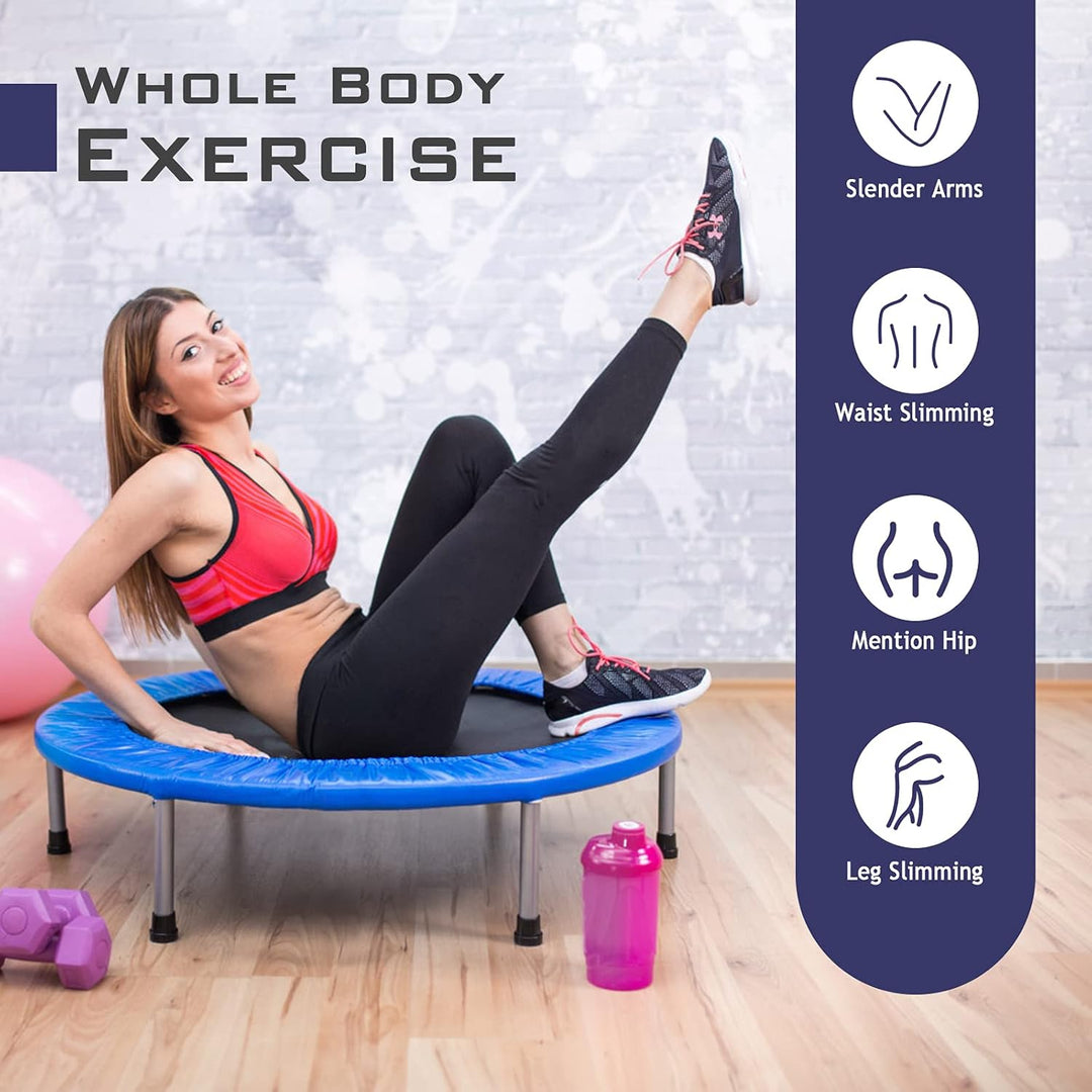 RELAX4LIFE φ 97 cm Mini-Trampolin, Fitness-Trampolin Faltbar, Kindertrampolin mit rutschfesten Füsse