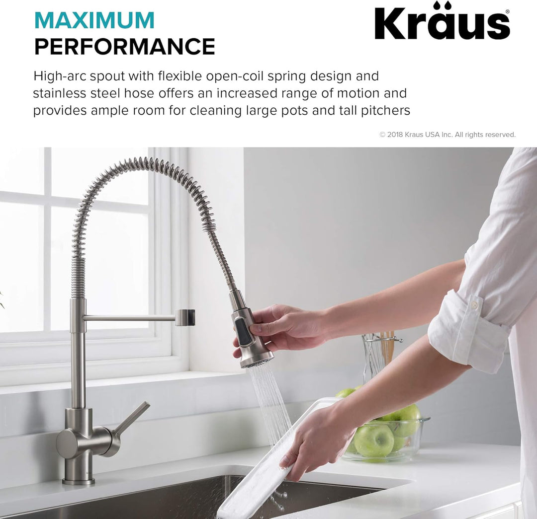Kraus KPF-1690BGMB Britt Vorspülen/kommerzielle Küchenarmatur mit Doppelfunktions-Sprühkopf in All-B