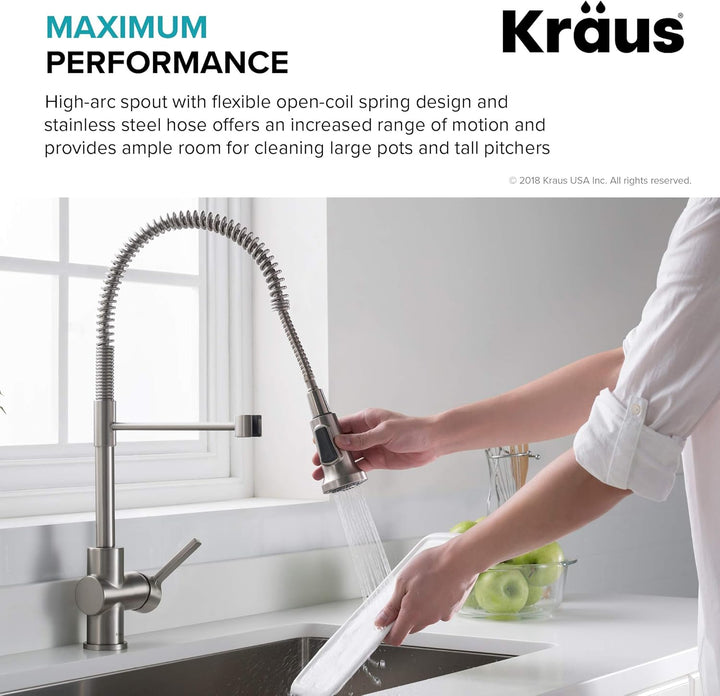Kraus KPF-1690BGMB Britt Vorspülen/kommerzielle Küchenarmatur mit Doppelfunktions-Sprühkopf in All-B