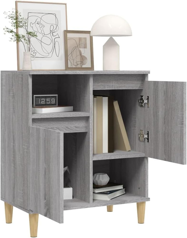vidaXL Sideboard, Kommode mit 4 Fächern 2 Türen, Highboard Wohnzimmerschrank mit Holzbeinen, Schrank