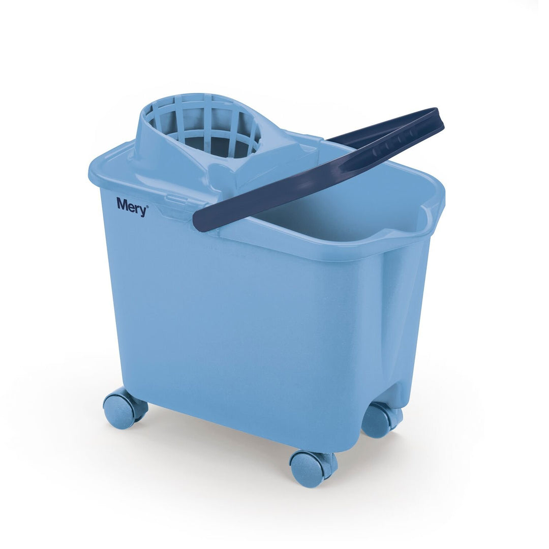 Mery 0325.09 - Putzeimer, mit Sieb und Rollen, 14 Liter Fassungsvermögen, Blau 14L Blau, 14L Blau
