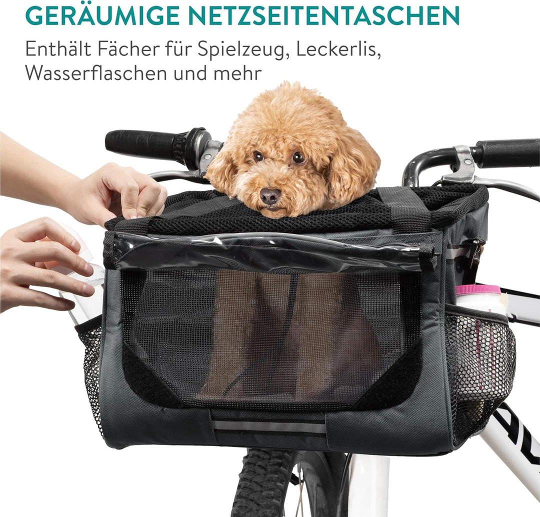 Navaris Hundekorb Fahrrad vorne - Hundefahrradkorb vorn - Fahrradkorb Hund - Für Hunde bis zu 10 kg
