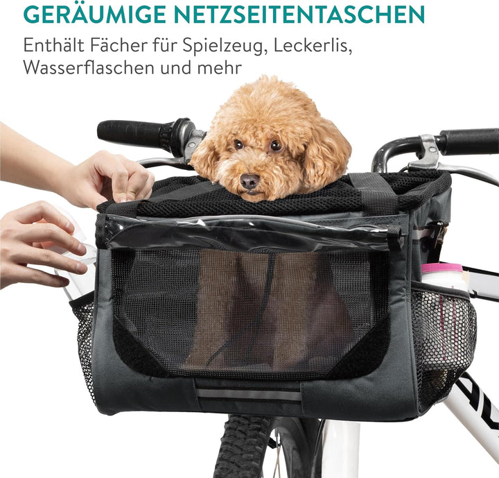 Navaris Hundekorb Fahrrad vorne - Hundefahrradkorb vorn - Fahrradkorb Hund - Für Hunde bis zu 10 kg