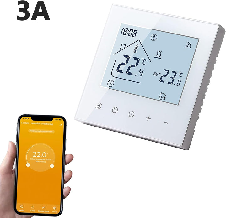 Smart WiFi Thermostat Fussbodenheizung Wasser, Tuya WiFi Heizungsthermostat LED Display Touchscreen