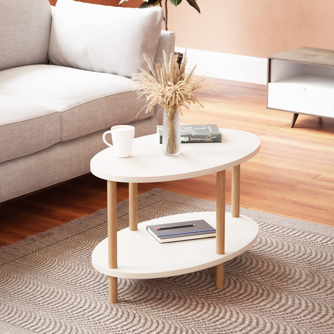 [en.casa] Couchtisch Højreby mit unterer Ablage Wohnzimmertisch Kaffeetisch 43 x 70 x 44 cm Sofatisc