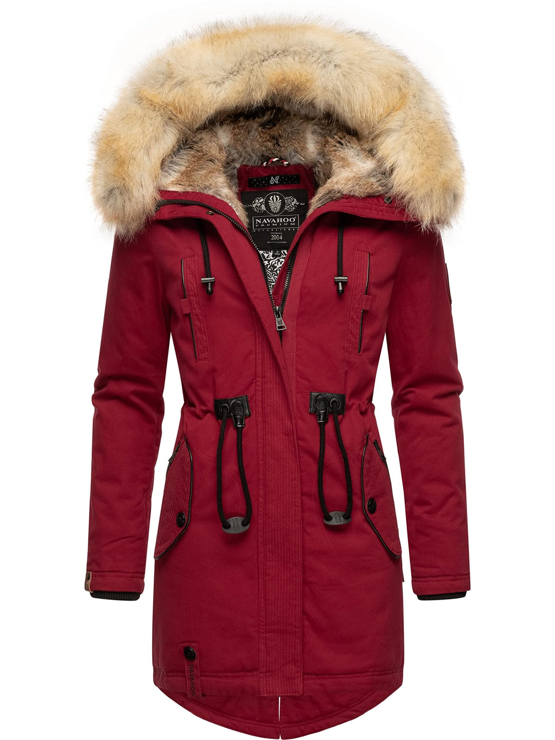Navahoo Damen Warmer Winterparka mit Kapuze Bombii XS-XXL XS Blood Red, XS Blood Red