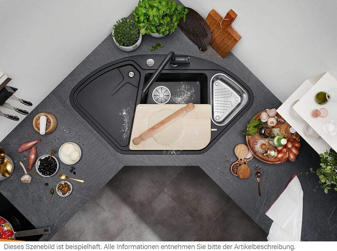 BLANCO DELTA II | SILGRANIT cafe | Einbauart: Einbau von Oben | Hauptbecken links | mit Ablauffernbe